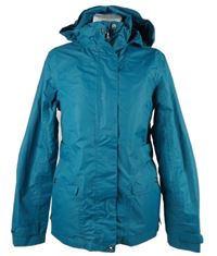 Dámská tyrkysová šusťáková jarní funkční bunda s kapucí Tchibo