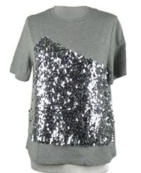 Dámské šedé tričko s pajetkami Zara 