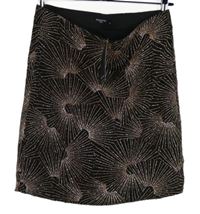 Nové - Dámska čierno-svetloružová vzorovaná trblietavá sukňa Reserved