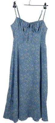 Dámske svetlomodré kvetované milkmaid šaty Shein