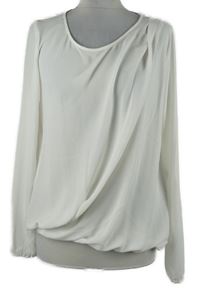 Dámska biela šifónová balonová blúzka C&A