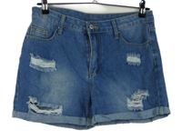 Dámské světlemodré riflové kraťasy s prošoupáním 