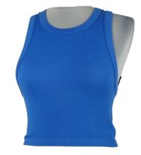 Dámský modrý žebrovaný crop top H&M