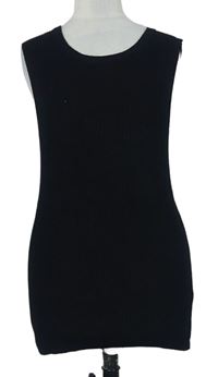Dámska čierna rebrovaná svetrová vesta TU