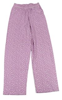 Ružové vzorované pyžamové nohavice