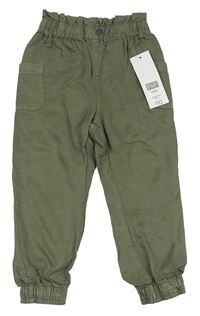 Khaki lehké cuff kalhoty F&F