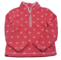 Růžová fleecová mikina s hvězdami Mothercare