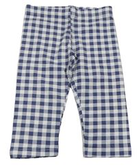 Tmavomodro-biele kockované capri legíny Primark