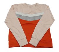 Svetloružová -červeno-kockovaná mikina