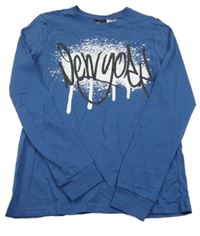 Tmavomodré triko s potiskem H&M