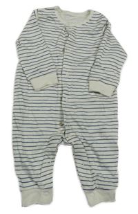 Bílo-modrý pruhovaný overal George