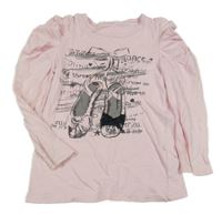 Světlerůžové triko s botami a nápsiem Topolino