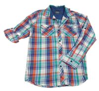 Barevná kostkovaná košile s výšivkou 