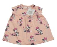 Nové - růžové bavlněné šaty s Minnie Disney