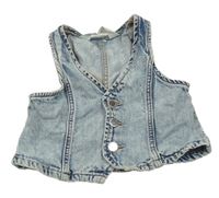 Modrá melírovaná rifľová vesta H&M