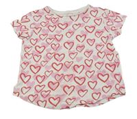 Biele tričko so srdiečkami