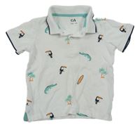 Biele polo tričko so zvieratkami C&A