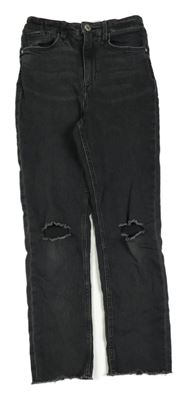 Sivé elastické rifle Denim