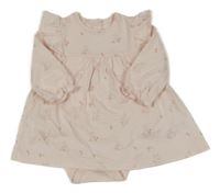 Ružové šaty s králíčky a všitým body Mothercare
