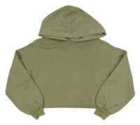Zelená crop mikina s kapucňou New Look