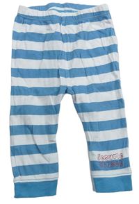 Modro-biele pruhované pyžamové nohavice