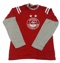 Červené futbalové pyžamové tričko s šedými rukávy - Aberdeen