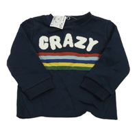 Nové - Tmavomodrá mikina s nápisom Kiabi