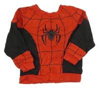 Červeno-tmavosivá vzorovaná mikina s pavoukem - Spiderman H&M