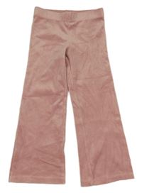 Růžové plyšové flare legíny H&M