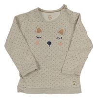 Béžová mikina s mačkou a bodkami C&A