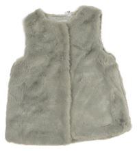 Sivá kožušinová podšitá vesta Okaidi