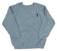 Svetlomodrý sveter s výšivkou Next