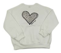 Biela mikina so srdcem Shein
