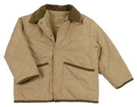 Béžová šusťáková prošívaná zateplená bunda s límečkem Zara