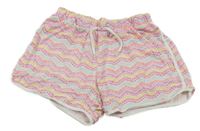 Bílo-barevné vzorované bavlněné kraťasy Pep&Co