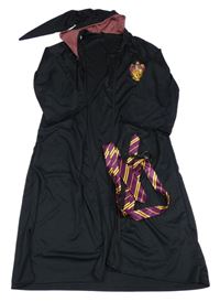 Nové - kostým 3set - Černý plášť s kapucí + kravata + brýle - Harry Potter 