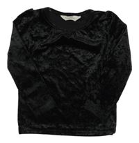 Čierne zamatové tričko H&M