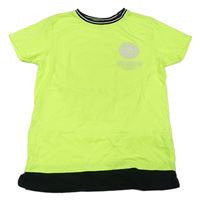 Neónově zelené tričko s potlačou Primark