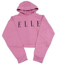 Svetloružová crop mikina s logom Elle