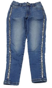 Modré skinny rifle s flitry M&S