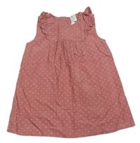 Růžové manšestrové šaty s puntíky H&M