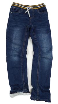 Tmavomodré podšité rifle s pruhovaným pasem Dopodopo