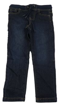 Tmavomodré slim rifle s gumovým pasom Denim Co.