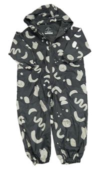 Sivá šušťáková jarná kombinéza so vzorom a kapucňou George