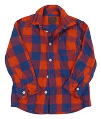 Tmavomodro-červená kostkovaná košile Esprit