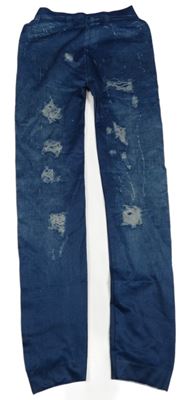 Tmavomodré legíny riflového vzhledu 