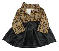 Čierno-béžové šaty so vzorom Shein