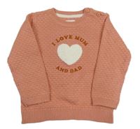 Růžový svetr se srdíčkem C&A