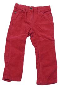 Malinové manšestrové kalhoty Lupilu