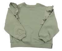 Khaki mikina s volánikmi George